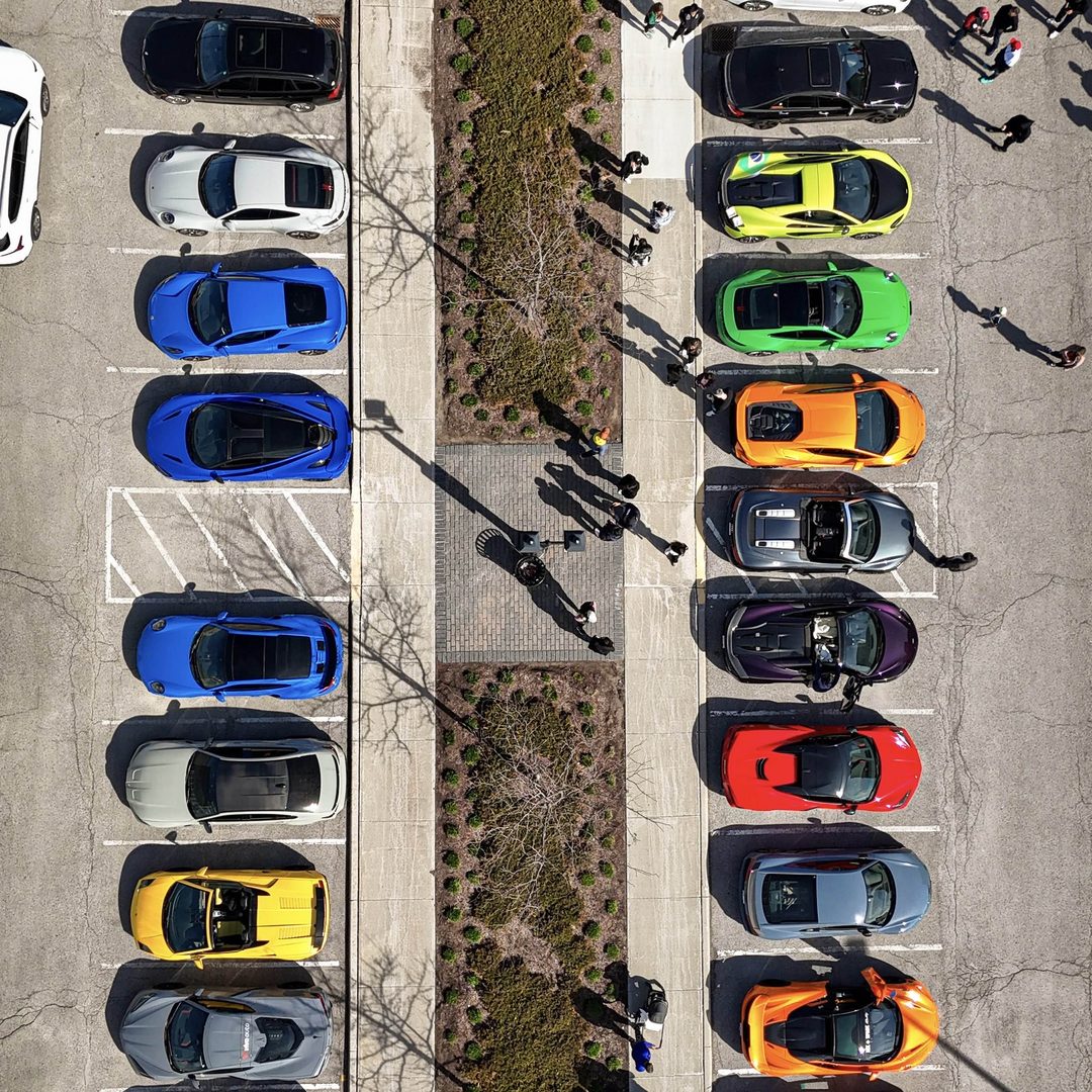 Drone car event shot